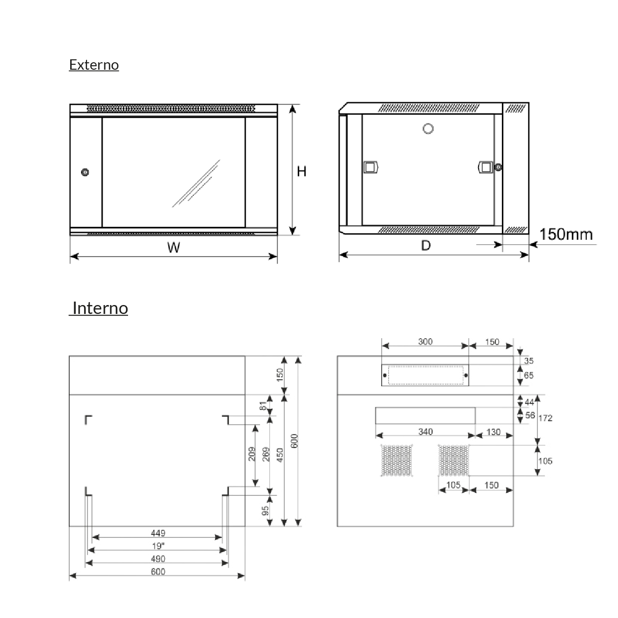 6U Gabinete RACK de 19" - Imagen 2