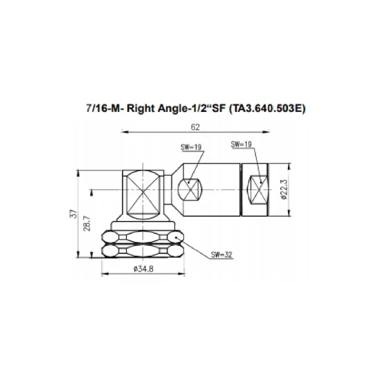 DIN 7/16 Macho para cable de 1/2” - Imagen 2