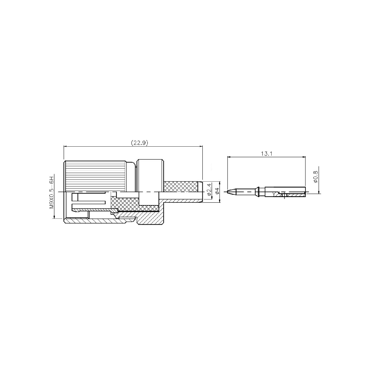 Conector de engarce macho DIN 1.0/2.3 - Imagen 3