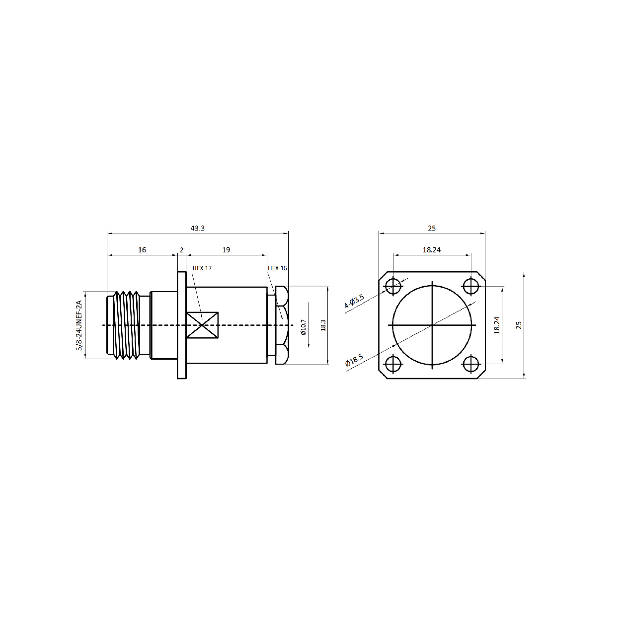 Conector hembra N con brida - Imagen 3