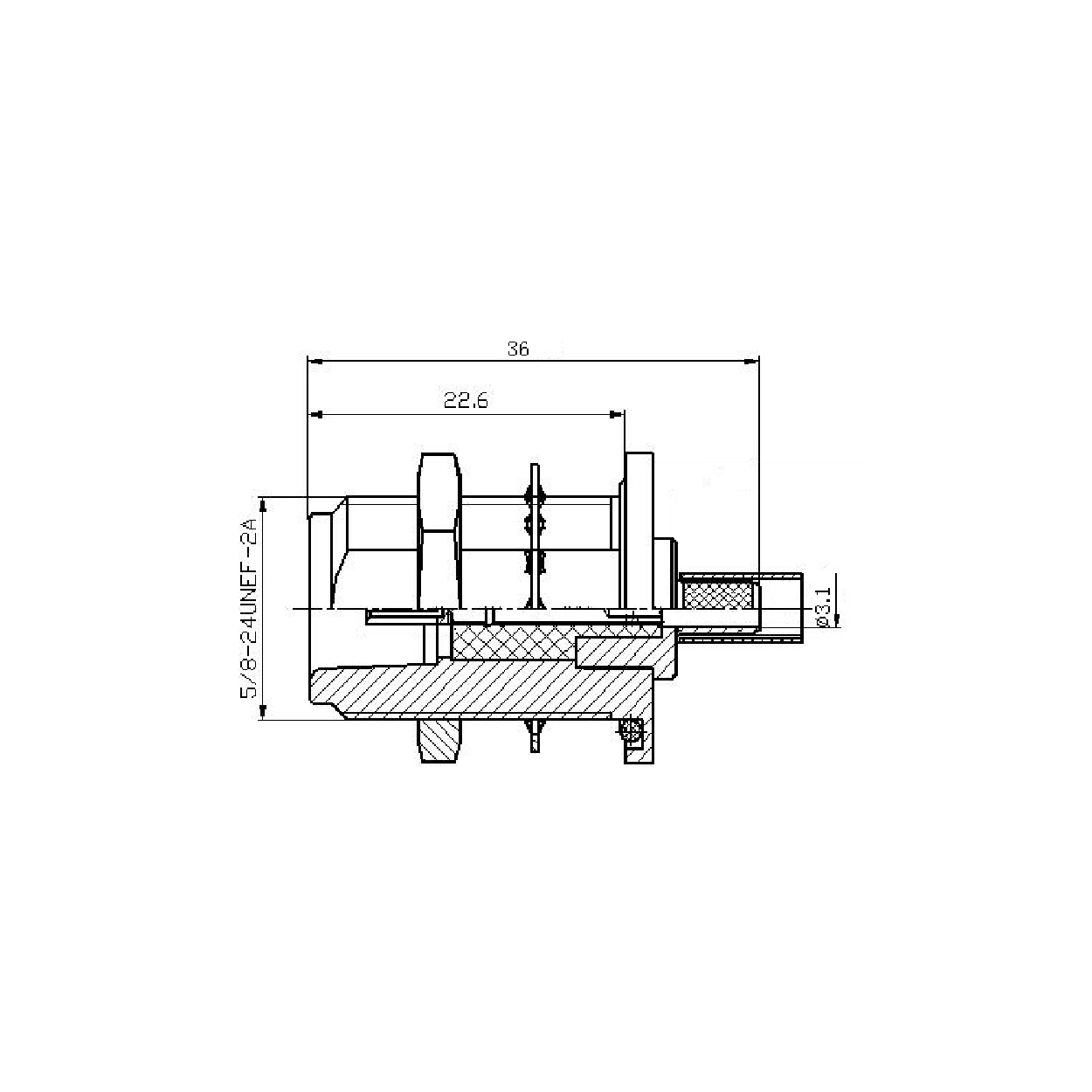 N type female connector for bulkhead - Image 3