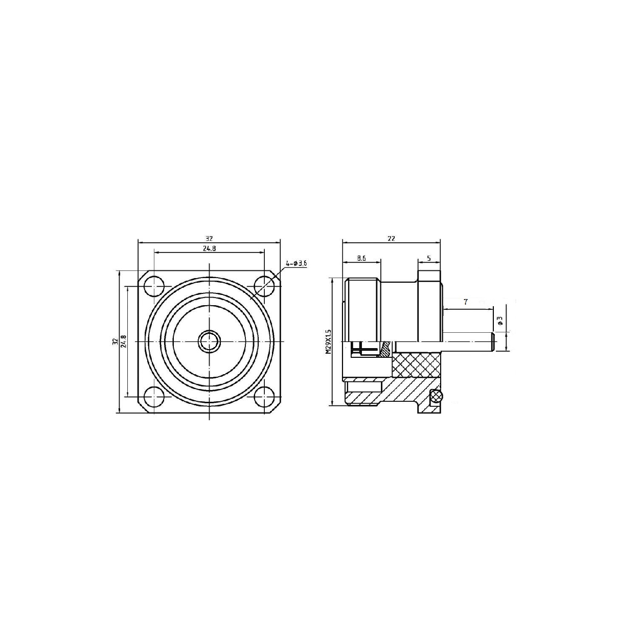 Conector de brida hembra DIN - Imagen 3