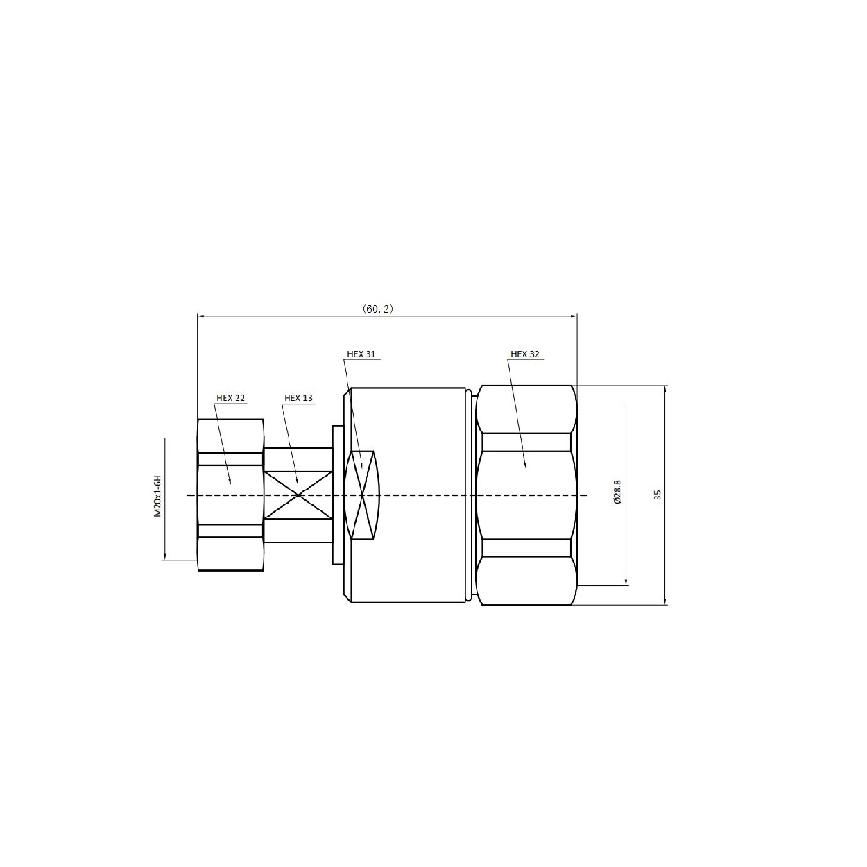 Conector macho para cable 7/8’’ - Imagen 3