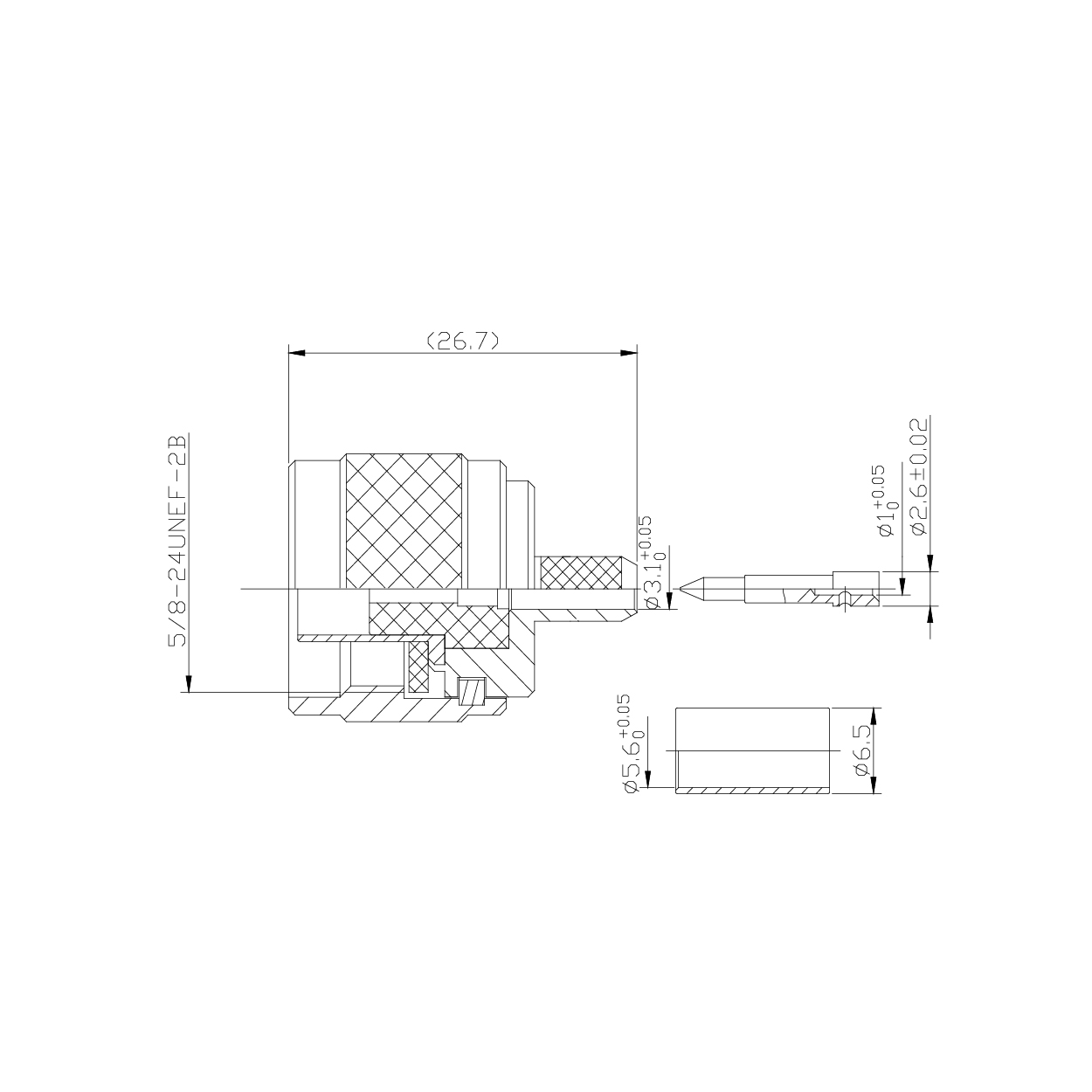 Conector macho tipo N / RG58 - Imagen 3
