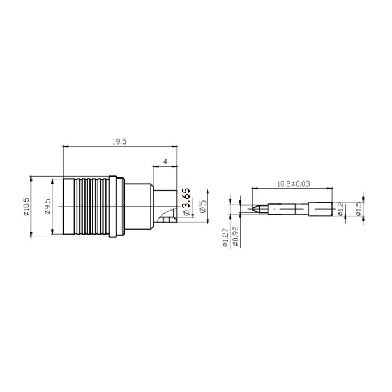 QMA male solder for RG402 - Image 3