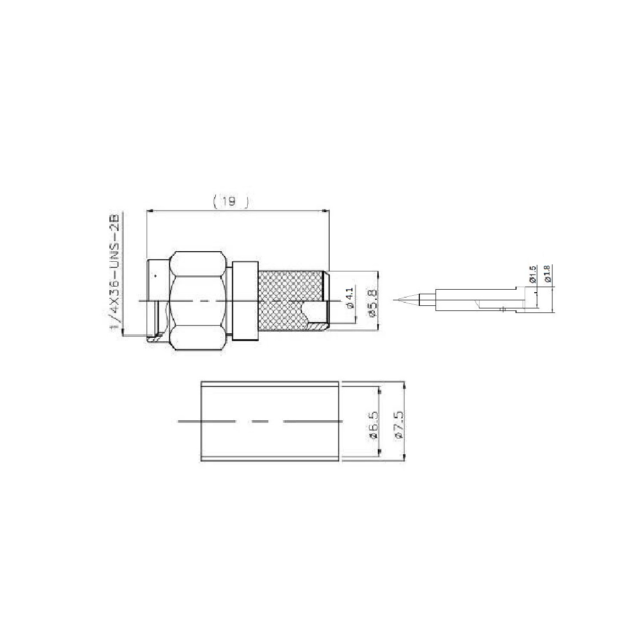 Conector macho SMA crimpado - Imagen 3